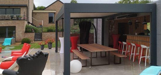 HEATSCOPE PURE, Heizstrahler-Installation, Pergola, Bruegge