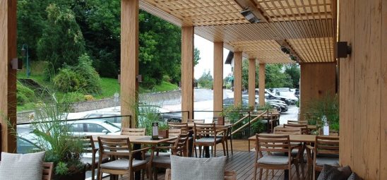 HEATSCOPE SPOT, Heizstrahler-Installation im Hotel Gmachl, Bergheim bei Salzburg