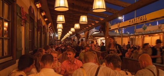 HEATSCOPE SPOT, Heizstrahler-Installation im Marstall Festzelt auf dem Oktoberfest